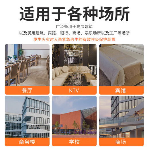 Household fire equipment set, home emergency kit, four-piece set, complete set of water-based fire extinguisher, gas mask, escape fire blanket, backpack, children's three-person set