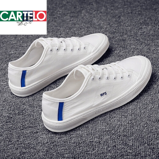 卡帝乐鳄鱼（CARTELO）潮牌2025新款男鞋夏季透气薄款板鞋男士小白鞋潮流百搭帆布鞋休闲 S688黑色 40