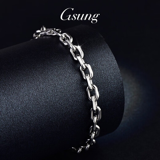 GsunG platinum men's bracelet PT950 cross buckle bracelet platinum women's O-shaped bracelet platinum PT950 bracelet priced by the gram