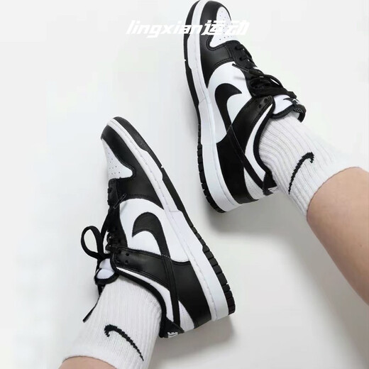 Nike (Nike) Herrenschuhe Dunk Low Retro Casual Shoes Low Top Panda Herren-Wear-resistente Freizeitschuhe Männer DD1391-100 Schwarz und Weißer Panda 42.5