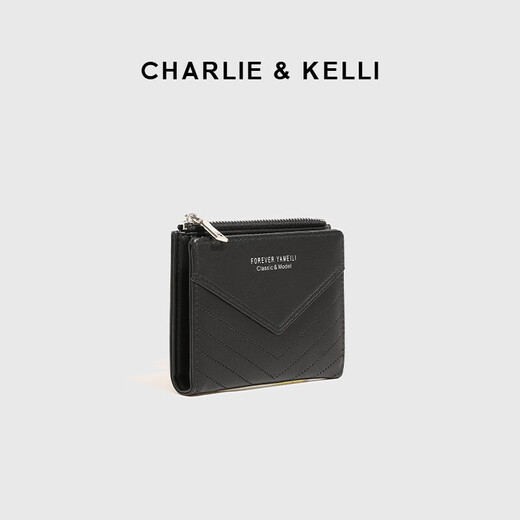 Чарли / Келли Официальный веб-сайт CK Light Luxury Bag Men's Short Simple Simple Wallet Multi-Card Colel Clutch Black