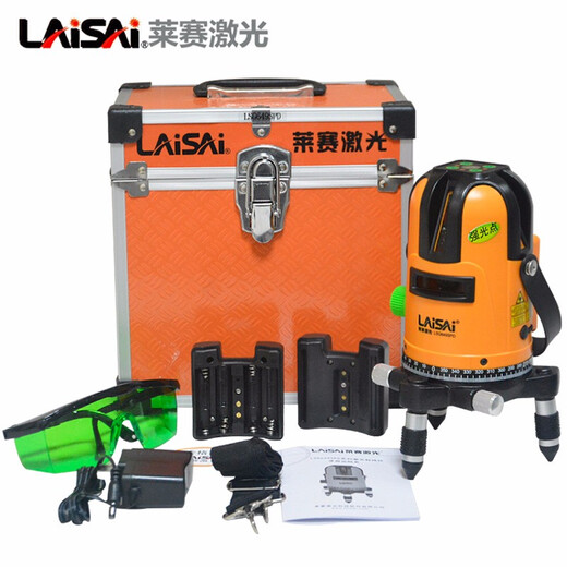 
Laise laser level 5-line blue-green light infrared high-bright outdoor dotted plastering 686LSG649SPD enhancement point [3-line single cell] Strong green light metal base