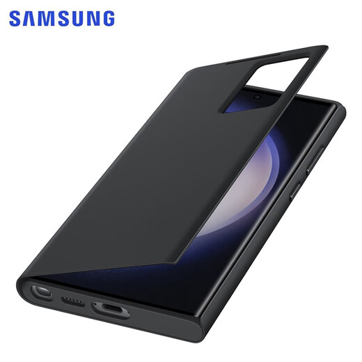 三星（SAMSUNG）Galaxy S23 Ultra原装手机壳 智能视窗保护套s23u插卡式保护壳 黑色