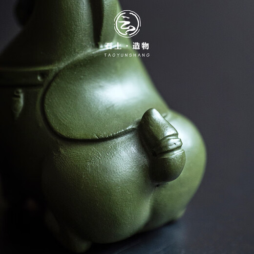 Tao Yunshang Yixing purple sand green horse tea pet ornaments exquisite zodiac handmade Tang horse tea play tea table ornaments purple sand-green horse green clay