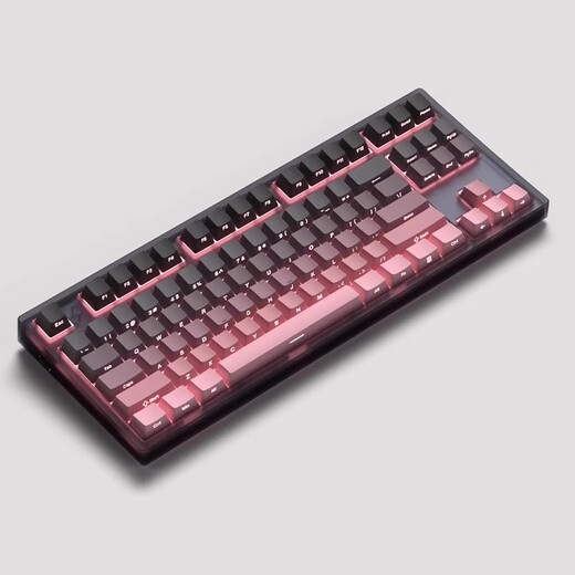 Belly spirit mk870pro blackberry side engraving mechanical keyboard computer game wired wireless Bluetooth office girl mahjong sound [three mode] Obsidian + blackberry side engraving keycap Tea scroll [Tianjin Oil]