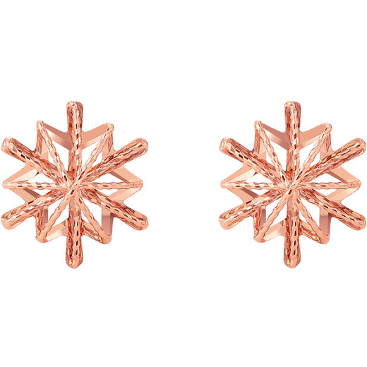 Saturday Fortune Jewelry Red 18K Gold Earrings for Women Snowflake Colorful Gold Earrings Birthday Gift for Women C0911387