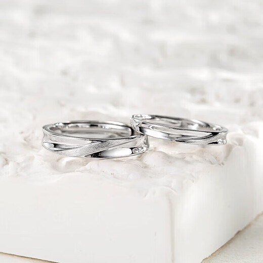 Fanci Fan Qi surround couple ring adjustable silver jewelry ring pair of rings birthday confession gift for girlfriend