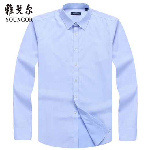 雅戈尔（YOUNGOR） 衬衫男士 秋冬季青年男休闲正装衬衫 GLDP16380IJA 浅蓝斜纹 42