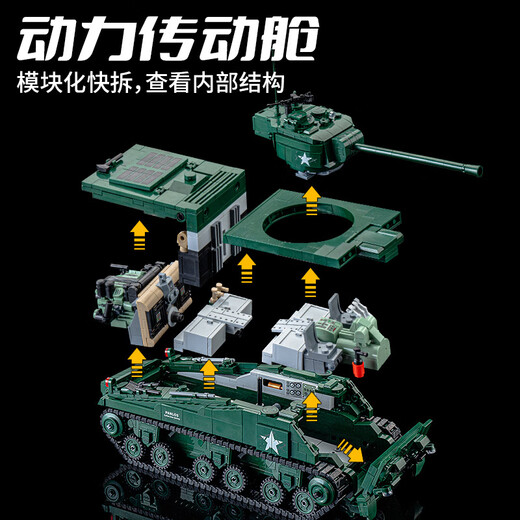 Panlos Panlos Backstein Brick Military Fernbedienungskontrolltank -Versammlung Spielzeug Deutsch Kanonenmodell gepanzerte Kriegerin Jungen kleiner Partikel Bausteine Spielzeug 632021 Firefly Tank