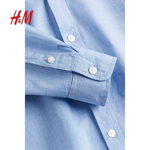H&M children's clothing children's boys' shirt spring long-sleeved cotton shirt top 1209140 light blue 100 100/56