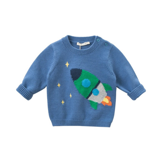 DAVID BELLA Ropa para niños Boys Winter Boys Rocket Jacquard Sweater Baby Sweater Base de cuello redondo Camisa Top DBW11730 73 cm (18 m (altura recomendada 66-73 cm))