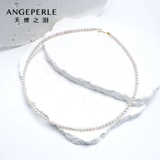 Angel's Tears 18K Gold Freshwater Pearl Necklace Millet Beads Baby Beads Clavicle Chain Birthday Gift Valentine's Day Gift for Girlfriend