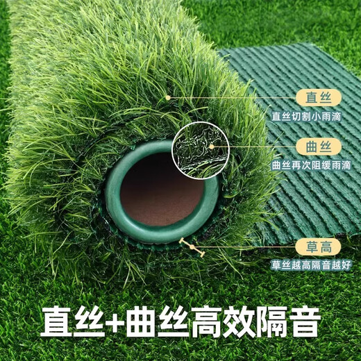 Qingya awning silencer mat silent air conditioner outdoor unit anti-drip lawn soundproof cotton iron awning roof balcony rainproof 3cm encrypted silencer grass (2 meters wide * 1 meter long)