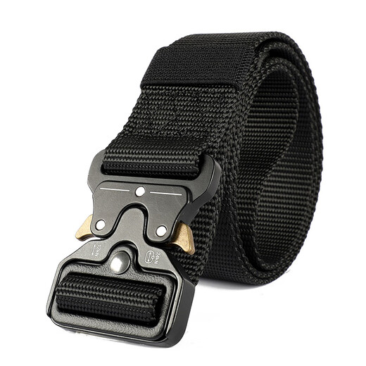 VANLUNTALU belt men's canvas automatic buckle woven tactical belt youth outdoor leisure simple versatile trendy jeans belt pair buckle black belt body