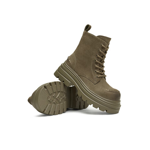 Tianmeiyi Bottes pour femmes à lacets rétro épais semelles mincerantes Martin Boots à la mode et polyvalente pour femmes