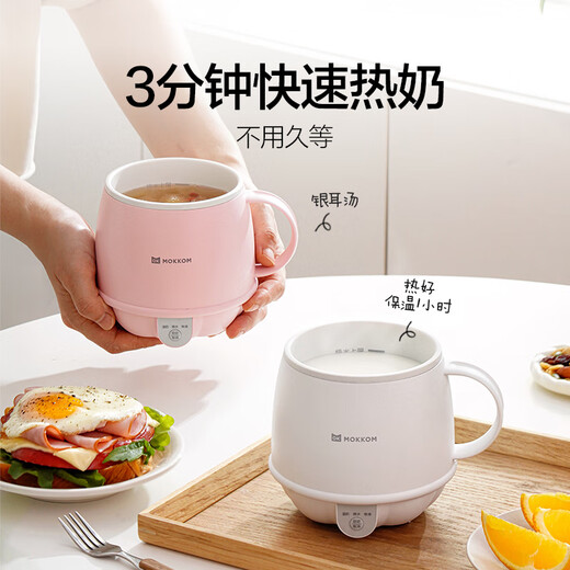 Mokkom health pot, hot milk cup, office silent health cup 0.5L, boiled camellia tea, white fungus, hot milk artifact, kettle, office boiling cup, hot milk cup, light fir green 0.5L (spoon included)