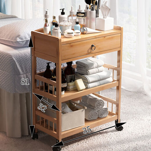 Vinoa Beauty Salon Trolley Nail Shop Tool Trolley Cosmetic Storage Rack Tattoo Hair Salon Multifunctional Mobile Storage Rack Dressing Fence Trolley with Drawer Original Color 0x0x0cm