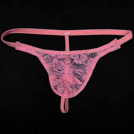 
Ye Zimei Men's sexy underwear Men's ultra-thin transparent lace seductive thong sexy underwear perspective T-pants 4086 Coffee color All size