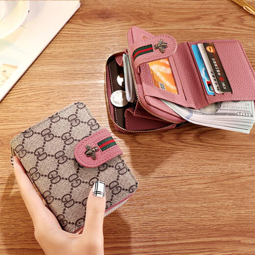 CORALDAISY Women's Wallet Printed Wallet Women's Multi-Card Slot Multi-Function Money Holder Women's Card Bag Women's Bag G908J1380 Pink