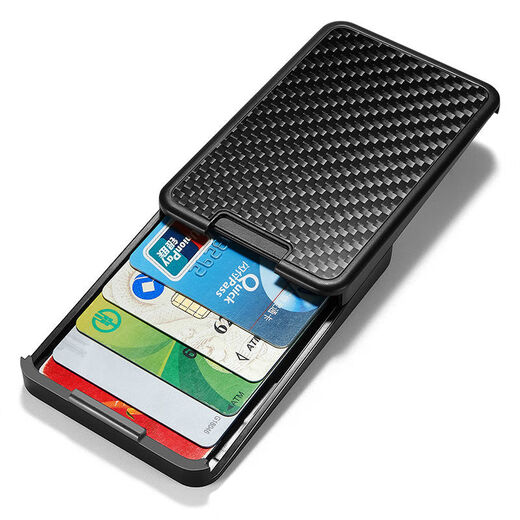 Zhexiang Creative Carbone Fiber Portefeuille NFC Brusque NFC Ultra-Thin Little's Mini Credit Card Card Card Card Card Card Card Business Antift The Antift Anti-Magnétique Style Black Shift Carbon Carte en fibre de carbone Shif