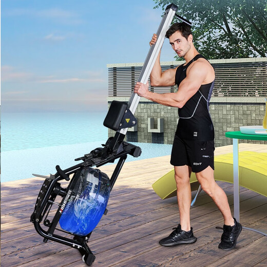 Maibaohe rowing machine, household water resistance, imported solid wood double-track rowing machine, smooth and convenient to store fitness equipment and equipment, elite version, stainless steel frame/elegant black