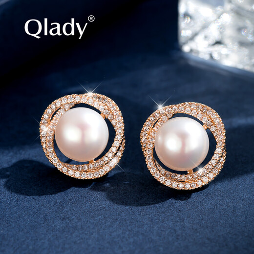 Qlady freshwater pearl earrings female temperament high-end silver needle earrings women 2025 new earrings birthday gift