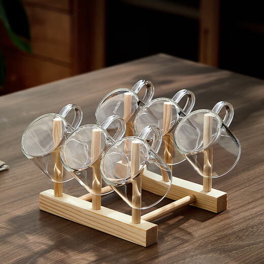 GIANXI Ji'anxi glass tea cup Kung Fu tea set heat-resistant thickened household transparent drinking cup for tea 6 pieces