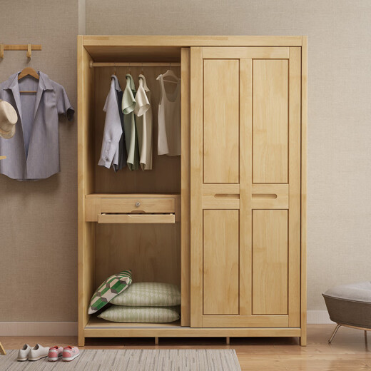 Mogao Space Nordic Solid Wood Wardrobe Modern Simple Bedroom Home Storage Sliding Door Wardrobe Wardrobe-TB155