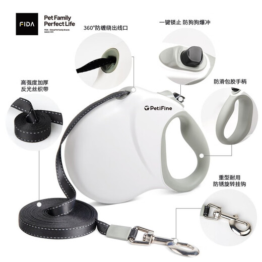 Super durable dog leash, automatic retractable, large dog leash, golden retriever, Doberman, Rottweiler, German shepherd, 8 meters, black - special for large dogs, 8 meters