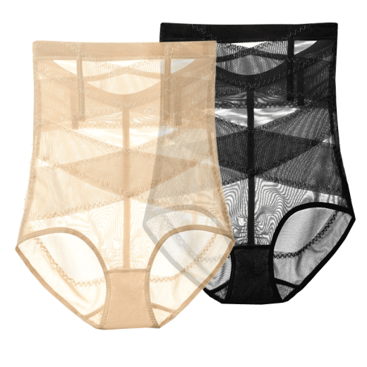 Tummy Control Panties (2 Pack) Women's Postpartum Tummy Control Pants, Body Shaping Pants, High Waist Underwear, Waist Control Corset, Body Lifting Buttocks, Dark Skin XXL (Waist Circumference 87-92cm/2.6-2.8 Feet)