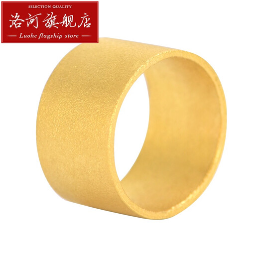 Luohe gold ring simple ancient method inheritance ring pure gold personalized flat matt fashion couple ring 20g 1cm face width
