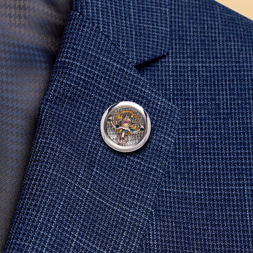 Kaflink golden silver tourbillon brooch high-end lapel collar button collar corner button suit clothing men's badge breast button XZ-K112 gold tourbillon brooch 1 piece
