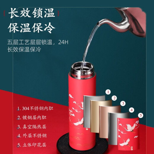 爱美礼毕业礼物送老师父亲节伴手礼盒商务公司团建小礼品定制保温杯实用 国潮保温杯雨伞套装(锦鲤)