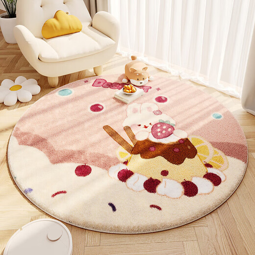 
Shantoulin Village round carpet children's learning rocking chair lying and crawling floor mat computer swivel chair cushion girl's heart living room sofa cushion tender pink English [skin-friendly and soft] diameter 200cm (cleans once you suck, easy to take care of)