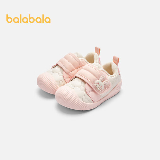 Balabala toddler shoes baby shoes boys and girls 2024 new autumn and winter baby plus velvet shoes anti-slip 208424144204