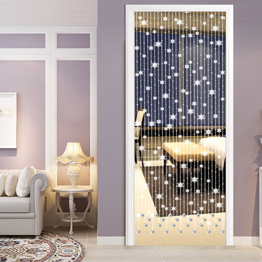 Meishuangjuezhu curtain door curtain crystal curtain living room partition entrance hall entrance door to bathroom bedroom pass decorative curtain 20 curved shapes (suitable for width 0.6-0.8 meters)