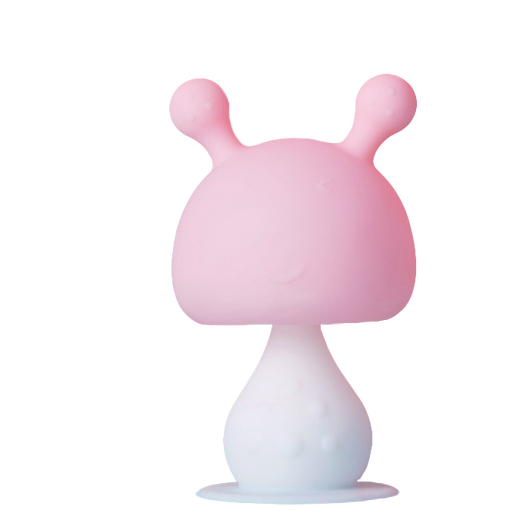 Yoshida Hisamori JTOSEN teether baby teething chewing pacifier stick teether toy newborn baby silicone mushroom can be boiled mushroom + anti-eating bracelet + storage box + anti-drop chain