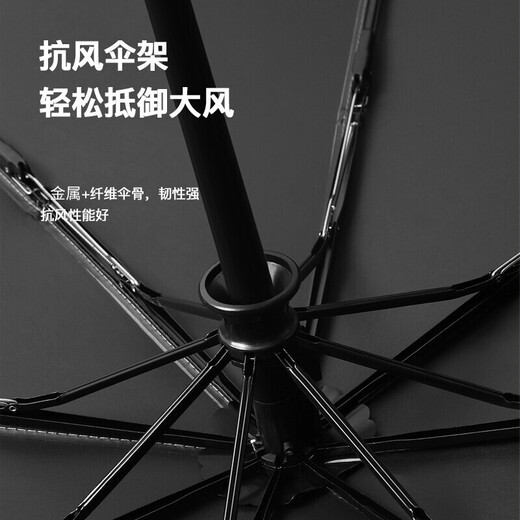 MAYDU Fully Automatic Sun Umbrella Women's Tri-fold Parasol Black Vinyl Sun Protection UV Sun Protection Umbrella Dual-Purpose Folding Umbrella Haze Blue