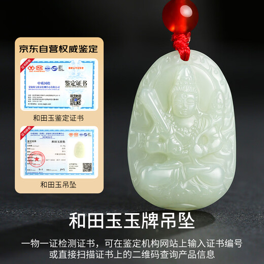 Dragon emblem jewelry Hetian jade natal Buddha pendant void hidden jade pendant eight guardian gods blue and white jade birthday New Year gift