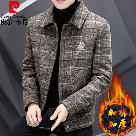 皮尔卡丹秋冬呢子外套男短款休闲羊毛呢子夹克男加厚羊毛毛呢大衣男风衣潮 2903款 灰色【款】 常规 2XL