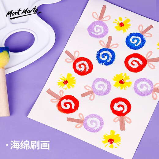 Mont Marte Finger Painting Pigment Set Washable Children's Drawing Set Doodle Hand Drawing Children's Toys Boys and Girls Gifts 60ml Finger Painting Basic 12 Colors [Upgrade]