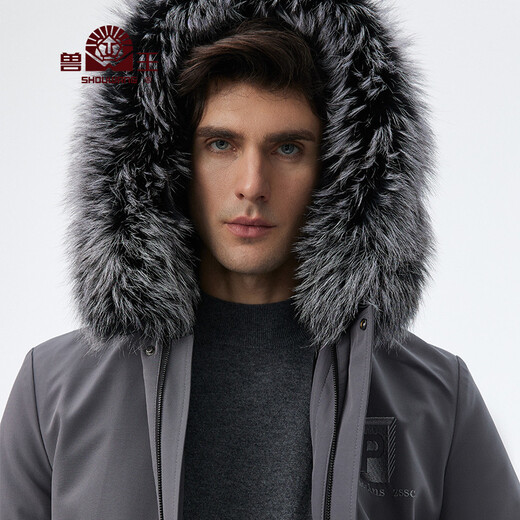 Beast King Park Superando hombres Haining Fur Coat Fox For Collar de piel Menora Rabbit Fur Inner Liner Inner Autumn and Winter Medium Longitud más terciopelo.
