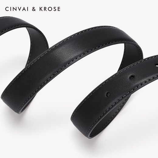 
CinvaiKrose official website genuine leather belt women's belt 2025 new light luxury pants pocket skirt belt birthday gift for girlfriend black 100cm