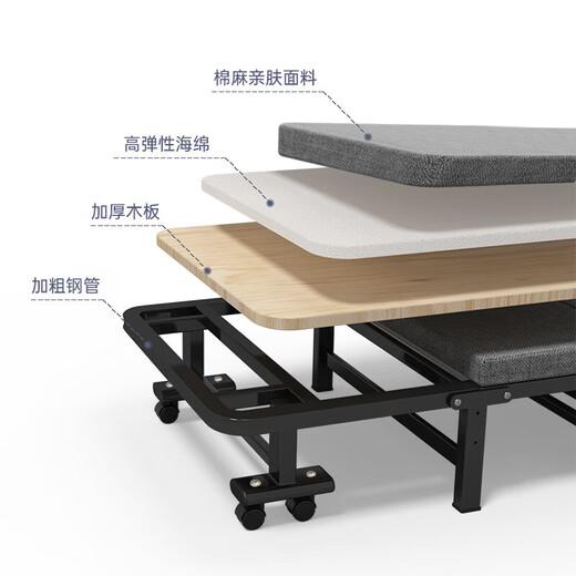O'Keeffe folding bed lunch break single bed office nap bed 40% off sponge bed hospital escort bed wooden bed 80cm
