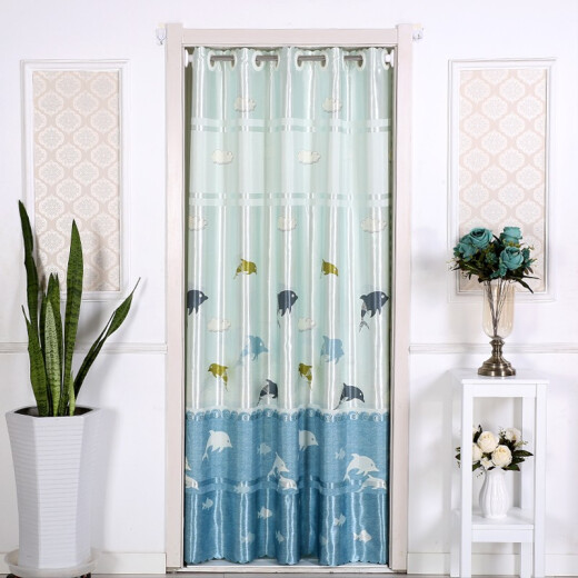 Mondorf door curtain fabric punch-free door curtain partition curtain home bedroom blackout air-conditioning curtain living room wind-blocking four-leaf clover [with telescopic rod] door curtain width 150*height 200cm [suitable for door width 75-100]