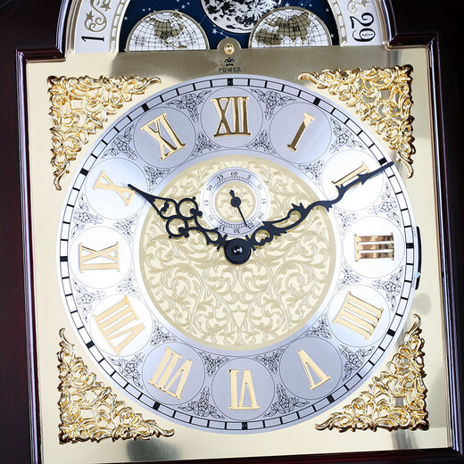 POWER Bawang Machinery Flooring Clock Living Room European and American Old Light Luxury Standing Clock Modern Simple New Chinese Pendulum Clock Eight-Chongqing High-quality Solid Wood 1502MA 8 Gonghong Meimei