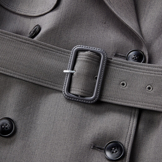 Xiangying high-end gray windbreaker women's spring and autumn 2025 new temperament British style double-breasted loose mid-length coat Gray M