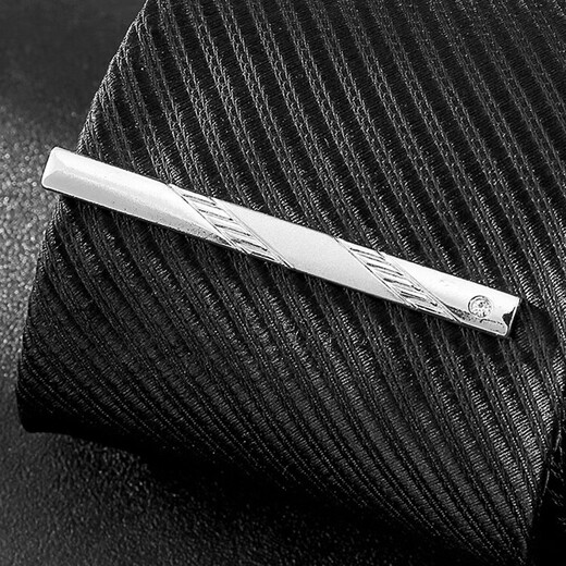 JEEMERY Tie Clip Men's Business Lavalier Tie Pin Suit Bow Tie Tie Clip Formal High-End Fashion Tie Clip Combination 2 (Length 5.6CM)