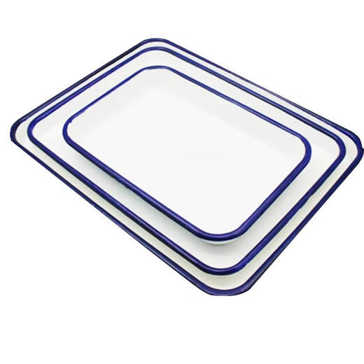 
Hospital blood draw room workbench storage enamel tray white porcelain square tray laboratory rectangular tray enamel tray 3524