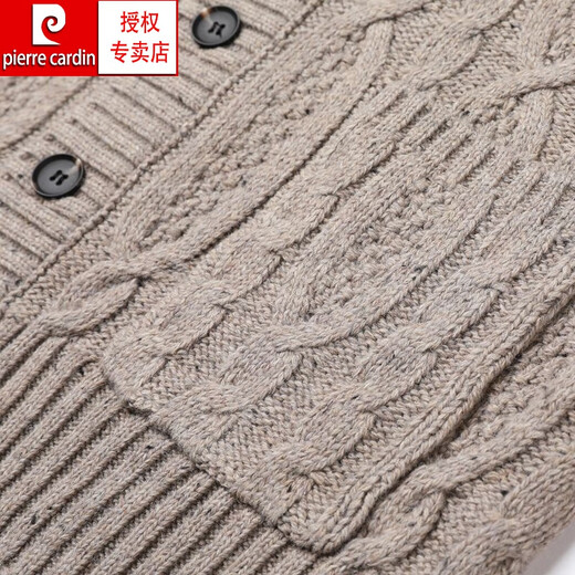 Pier Cardin Marke High-End-Herrenbekleidung Frühling und Herbst Wollmantel mit grünen Obst-Repels für Männer Außenkleidung Pullover dicker Pullover Strickpullover Strickjangel Trendy Strick Schwarz S